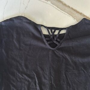 Old Navy Girls Softest Tee Black Crisscross Back – Size XL (14)